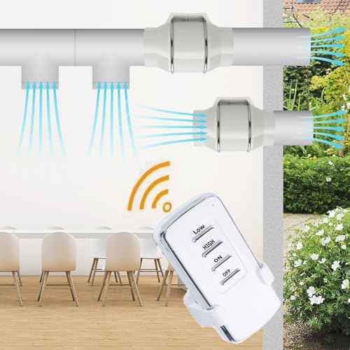 Nalle 4 Inch Inline Duct Fan Radon Fan with Remote Control Unit Variable Speed Controller 50W 280 CFM Ventilation Exhaust Blower Fans Efficient Quiet Copper Motor for Ducting Vents Bathroom Kitchen
