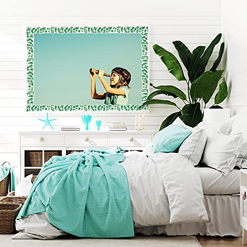 Eucalyptus Die-Cut Border Trim Bulletin Board Classroom Bulletin Wall Decor Greenery Trim Border Tropical Leaves Greenery Wall Decoration Green(78.7ft)