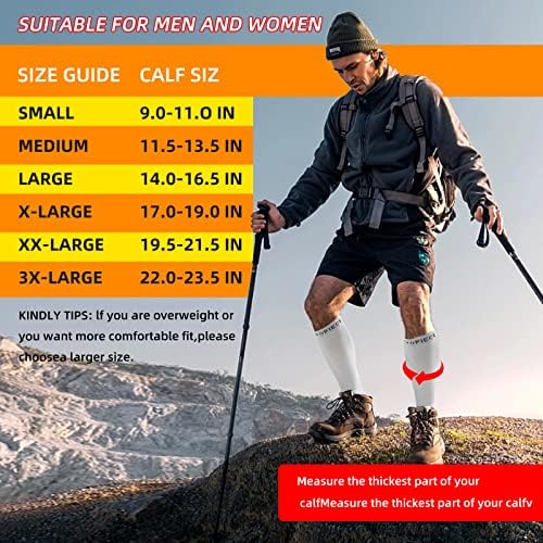 20-30mmHg 1 Pair Calf Compression Sleeve Men and Women Wide Brace for Leg Support Shin Splint Pain Relief
