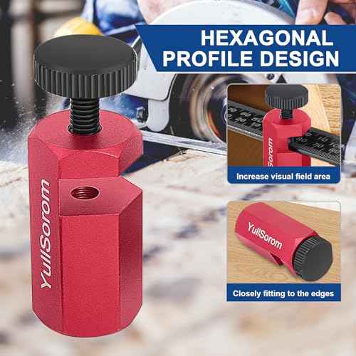Tall Stair Gauges for Framing Square with Holder and Carabiner Stair Guage Knobs Tool for Circular Saw,Stair Guides Perfect for Rafter Gauge Clamps Red kit