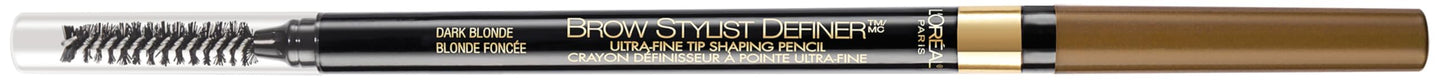 L'Oreal Paris Makeup Brow Stylist Definer Waterproof Eyebrow Pencil, Ultra-Fine Mechanical Pencil, Draws Tiny Brow Hairs and Fills in Sparse Areas and Gaps, Dark Blonde, 0.003 Ounce (Pack of 2)