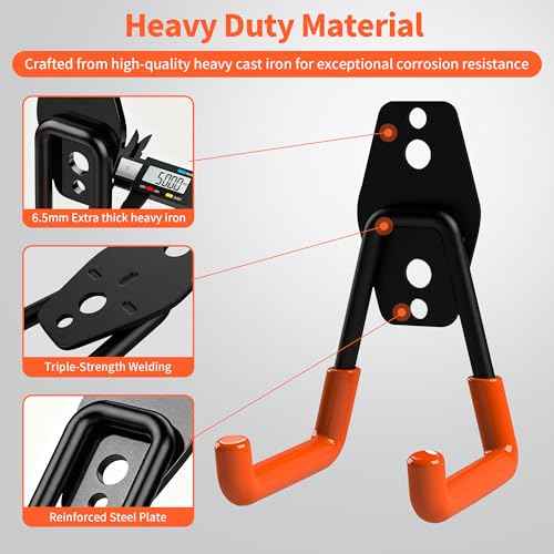 4PCS Door Storage Hanger Bracket with PVC Protective Sleeve, Jeep Door Hangers Compatible for 1956-2024 Jeep Wrangler CJ YJ TJ LJ JK JKU JL JLU JT, Removable Door Storage Holder with Screw