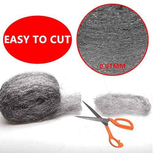 32FT Steel Wool Roll, antfees Steel Wool Fill Fabric Roll, Coarse Wire Wool Hardware Cloth DIY Kit, Gap Blocker for Holes Wall Cracks Vents in Garden House Garage (2 Rolls)