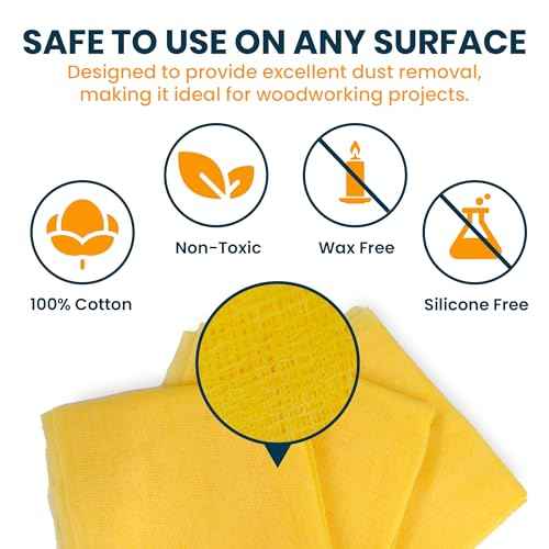 M?KRS 18" x 36" Pro-Tack Tack Cloth, 3-Pack Wood Prep Cloths, Remove and Trap Dust Particles, 100% Cotton, Staining, Varnishing, and Painting, Gentle on Surfaces
