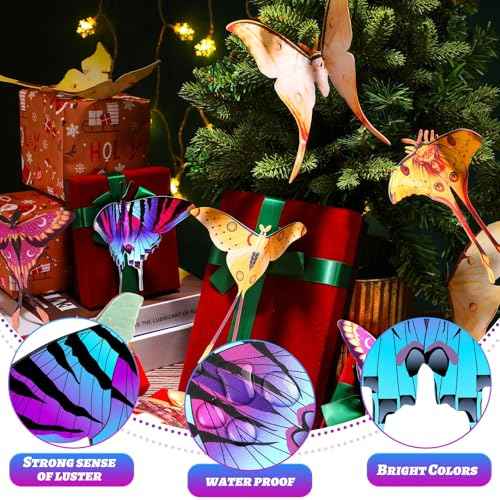 Rtteri 63 Pcs 3D Butterfly Moth Wall Decor Butterfly Wall Stickers Butterflies Decals Removable Double Sided Decal Reusable Mural Stickers Set Fairycore Moth for Party Wedding Room Christmas Decor