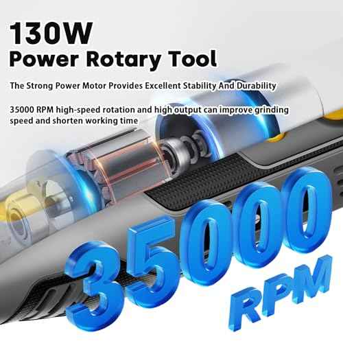 Enventor 130W Corded Rotary Tool, Power Electric Rotary Tool Kit with 204pcs Accessories Kit, 6-Speed 10,000-35,000RPM, Power Multi-Purpose Set for Sanding, Polishing, Engraving, Drilling, DIY Crafts