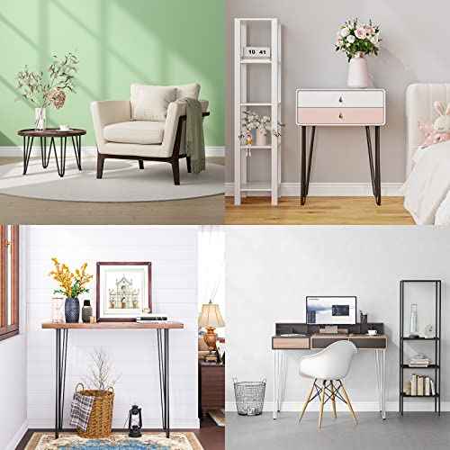SMARTSTANDARD 28 Inch Hairpin Table Legs, 3 Steel Rods 1/2 Inch Pipe Diameter, 800lbs Load Capacity, Mid-Century Style for Coffee Table, Side Table, Night Stand (White, 4PCS)