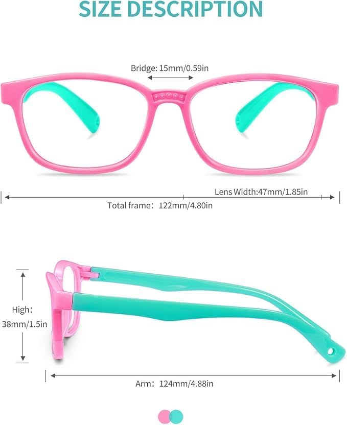 Okany Blue Light Glasses for Kids 3 Pack Anti Glare & Eye Strain Glasses Computer TV Phone Tablets UV Protection Glasses for Kids Boys Girls Age 3-10