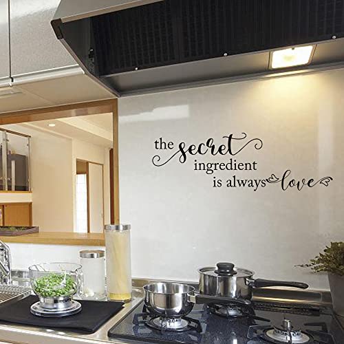 The Secret Ingredient is Always Love Vinyl Kitchen and Dining Room Inspirational Quotes Wall Stickers Home Decor