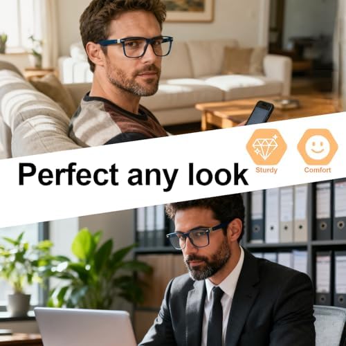 OCCI CHIARI Reading Glasses for Men 3.0+ Stylish Blue Readers 1.0 1.25 1.5 1.75 2.0 2.25 2.5 2.75 3.0 3.5 4.0 5.0 6.0