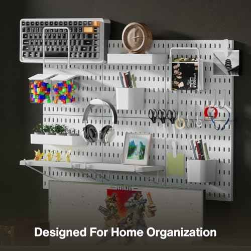 Keepo Pegboard Combination Kit, Pegboards and Accessories Modular Hanging for Wall Organizer, Crafts Organization, Ornaments Display, Nursery Storage, Peg Board (White, 33¡ȡ¿22¡È)