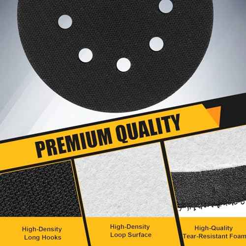4 Pack Orbital Sander Foam Pad, Professional Foam Sanding Pads for Orbital Sander, 5 Inch 8 Holes Hook and Loop Sponge Sanding Interface pad