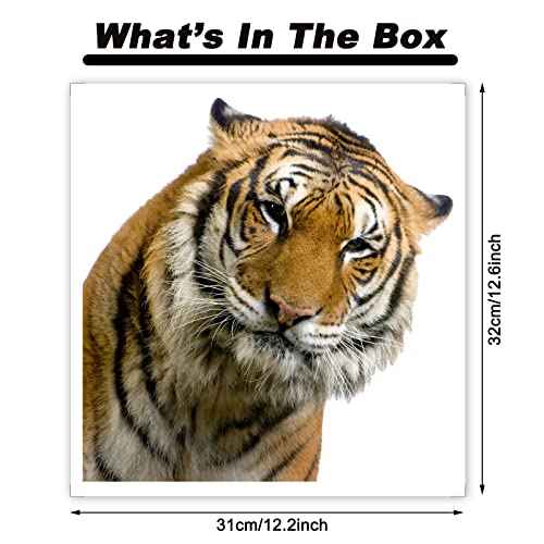 Funny Tiger Wall Sticker, Realistic Tiger Head Wall Decals Peel and Stick, Removable Vinyl Tiger Sticker Gift for Friends Kitchen Bathroom Kids Bedroom Store Window Wall Art Decor