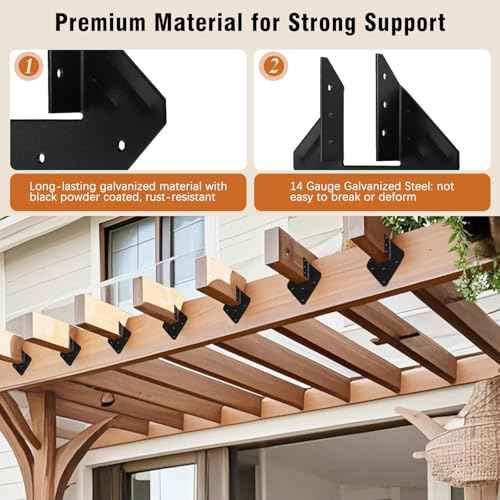 14-Gauge(2MM) Hurricane Ties for Rafters, 40 Pack Strong Hurricane Straps Brackets, Hot Dip Galvanized Powder Coating Hurricane Clips Joist Hangers for 2X Deck Joists, Roof Trusses, Black