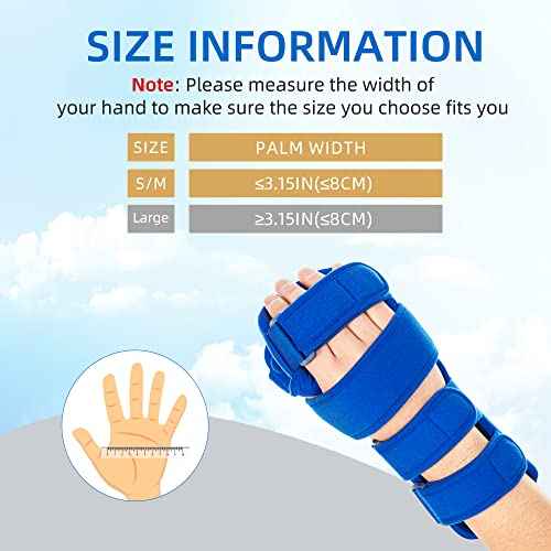 Fanwer Resting Hand Splint, Stroke Hand Therapy Equipment for Stroke Recovery Patients, Carpal Tunnel Syndrome, Arthritis, Tendinitis, Metacarpal Breaks