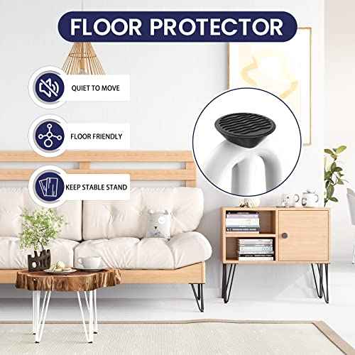 SMARTSTANDARD 28 Inch Hairpin Table Legs, 3 Steel Rods 1/2 Inch Pipe Diameter, 800lbs Load Capacity, Mid-Century Style for Coffee Table, Side Table, Night Stand (White, 4PCS)
