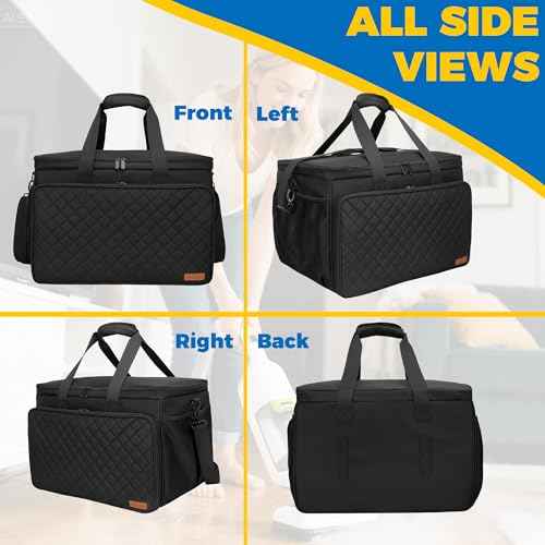 Steam Cleaner Carrying Bag Compatible with Dupray Neat Steam Cleaner, Multiple Storage Pockets for Dupray Neat Plus Steam Cleaner and Accessories, Bag Only, Quilted Black