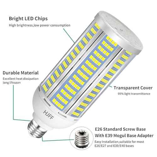 2-Pack 100W LED Corn Light Bulbs,5000K,AC110-277V,15000lm,E26/E39 Base,LED Replacement Metal Halide HID CFL for Commercial Industrial Lighting Warehouse High Bay Light Fixture Garage Workshop