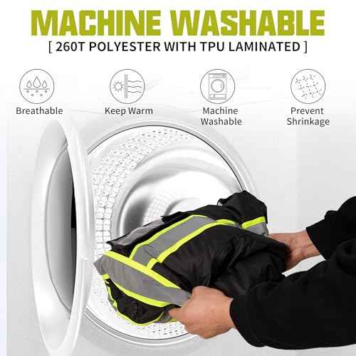 SRsafety High Visibility Safety Jacket,Reflective Waterproof Jacket with Black bottom,Construction Work Jacket for Men/Women