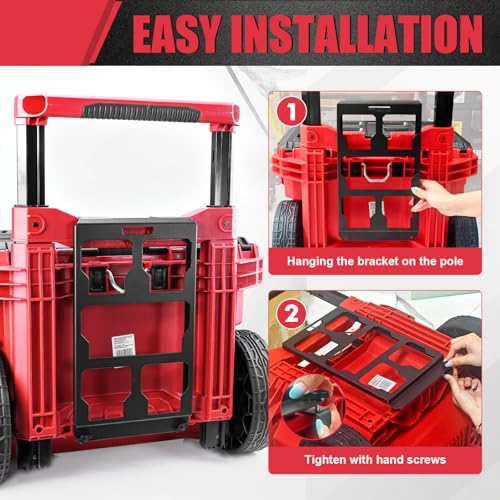 Packout Mounting Plate Compatible with Milwaukee 48-22-8427 Toolbox, Attaches to Rolling Toolbox Handle, Organizer Storage Bracket for Packout Tool Box System