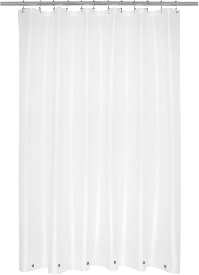 Mrs Awesome Frosted Shower Curtain Liner with 6 Magnets PEVA 8G Heavy Duty Thick Plastic Shower Curtain for Bathroom, Waterproof, 72x72, Frost
