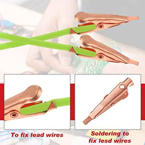 Moxweyeni Soldering Heat Sinks Micro Clip, Toothless Mini Alligator Small Alligator Clip Electrical with Smooth Microscopic Tip, 5 Amp with Protective Insulation Cover for Solder(20 Pack)