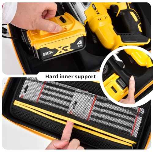 ANKHOH Case for DEWALT 20V MAX XR Jig Saw DCS334B, Jigsaw Power Tool Storage Bag for Skill Saw Blade, Battery and Charger Accessories Holder with Handle and Shoulder Strap (Box Only)