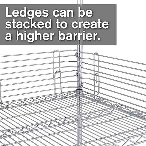 METRO L36N-4C Super Erecta 4" High Stackable Ledge for Wire Shelving, Chrome, 36"
