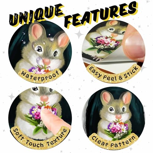 Mouse Reading Book, Wall Decor Sticker Decal, Kids Room, Classroom, Home, Bedroom, Bookcase, Book Lover, of Mice and Men, Children, Adorable, (Mouse Flowers)