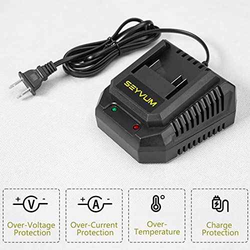 SEYVUM 2.0A Fast Charger Power Tools Lithium?Ion Battery Charger Replacement Charger for LB-8189 and LB-8190 Leaf Blower