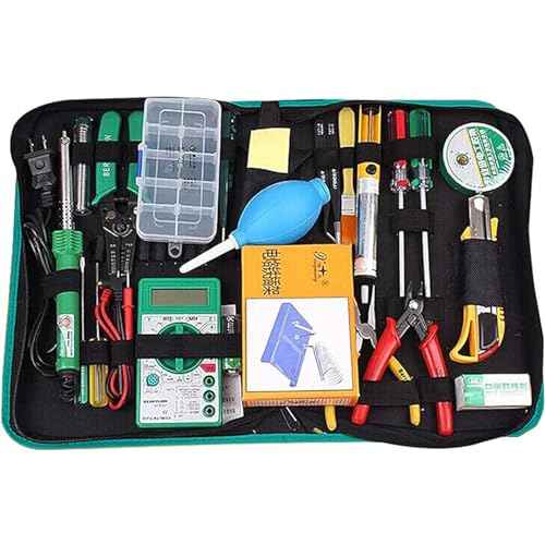 Andux Portable Tool Bag Tool Kits Organizer Storage Pouch Tool Case with Zipper WJSNB-02 (Green edge,L)