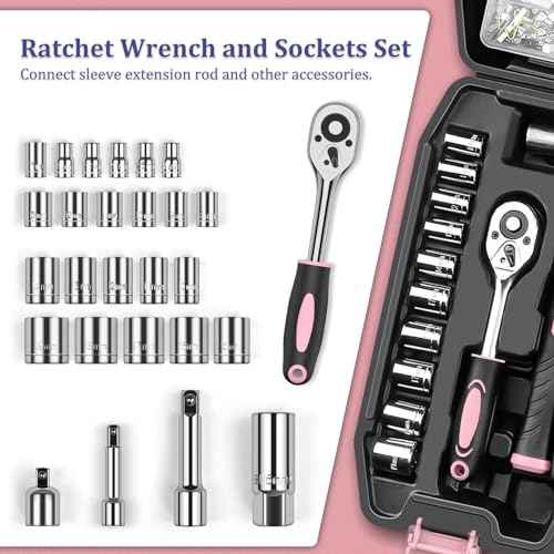 Sundpey Home Tool Kit 281-PCs - General Basic Home Auto Repair Tool Kits - Complete Portable Hand Tool Sets for Women - Tool Box Set with Socket Wrench Set & Screwdriver Sets & Hex Key & Pliers