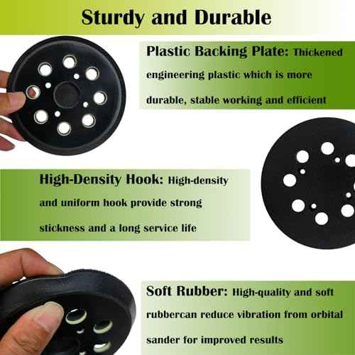 2 Pack 5" Universal Hook and Loop Orbital Sander Pad for Ryobi RS290, RS240, RS280, Ridgid R2600, R2601, Craftsman 315112170, 315116940 ROS Orbital Sander