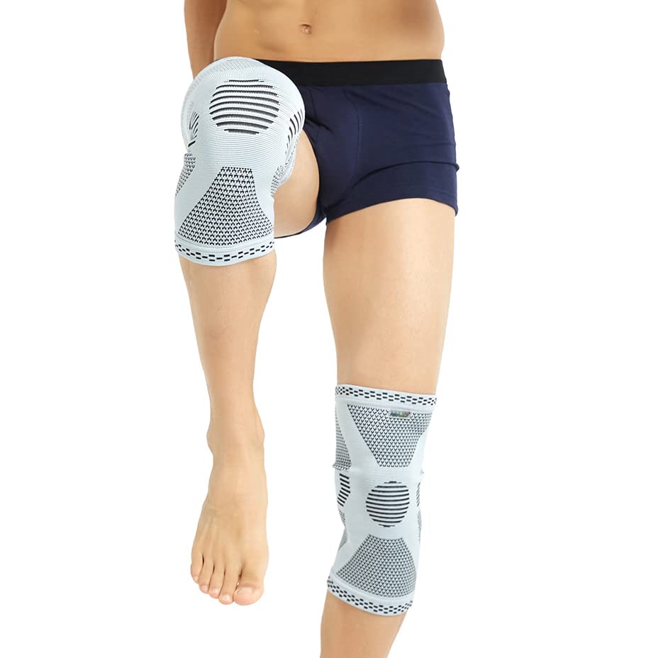 NeoTech Care Knee Support Brace - Breathable - Men, Women, Right or Left (Green Color, Size M, 1 Pair)