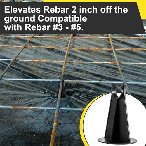 400 Pcs 200 Pcs 2-1/4 Inch Length x 1.97 Diameter for Plastic Rebar Chair #3 to #5 Black Heavy Construction Concrete Tool