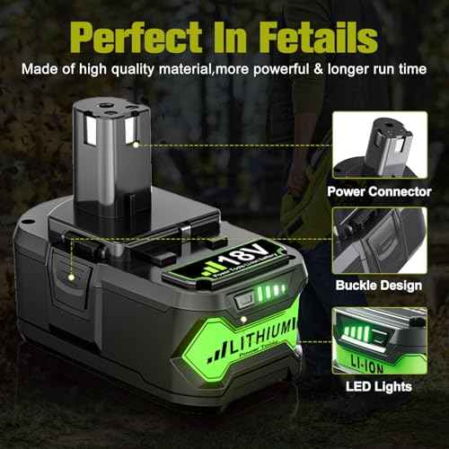 Upgraded 7.0Ah 2Packs P108 18Volt Replacement for Ryobi 18V Battery ONE+ Plus P102 P103 P104 P105 P107 P109 P122 PBP005 PBP004 PBP003 PBP002 RB18L50 BPL1820 Cordless Power Tools with LED Indicator