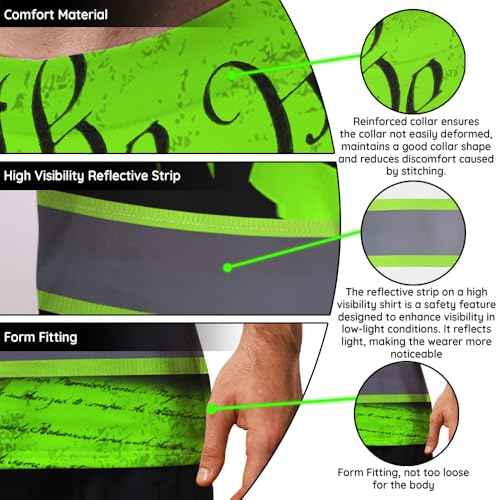 Maddly High Visibility US Flag Collection Safety Workwear Custom Name for Workers, Runners, Truckers, Patriotic