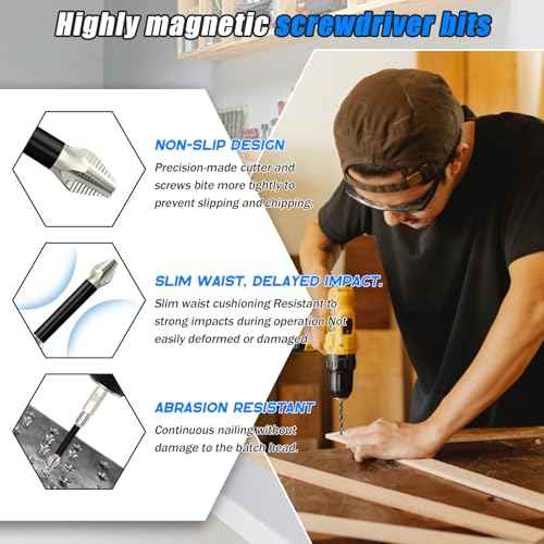 6 Pack High Magnetic Screwdriver Drill Bit Set, k5 Anti Slip bit, Electric Precision Screwdriver Set, 25 50 65 70 90 150mm