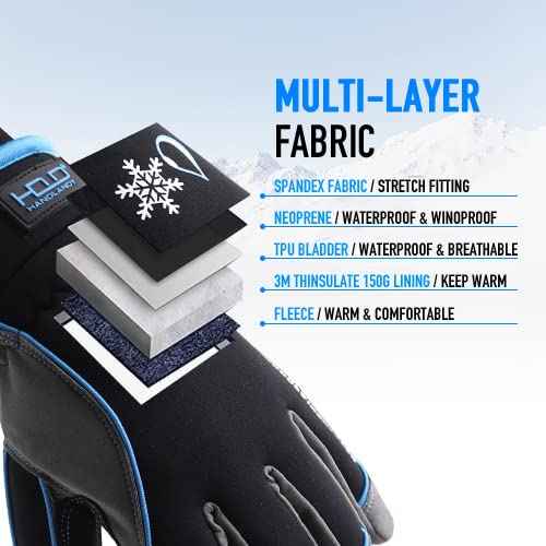 Cold Weather Work Gloves Waterproof Winter Work Gloves Men Women Touchscreen Insulated Gloves with Thermal Fleece
