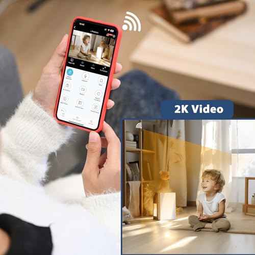 Mini Hidden Camera - Spy Camera WiFi 2K HD DV Night Vision Offline Video Recorder Wireless PIR Motion Detection 100 Days Standby Real-Time View Security Cam