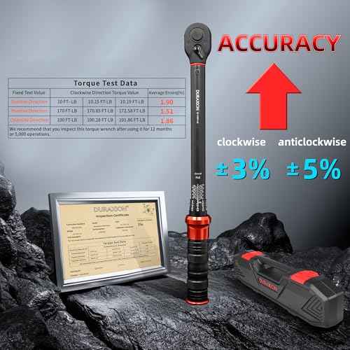 23PCS 1/2-Inch Drive Torque Wrench Set, 10-170FT.LB/13.6-230.5Nm, 1/2 Drive Click Torque Wrench Set, 72-Tooth Dual-Range, ¡¾3% Precision Adjustable Torque Wrenches for Cart, Motorcycle, Lug Nut