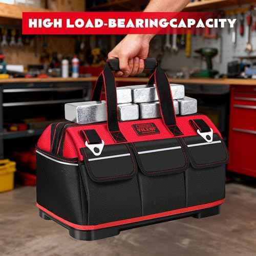 Thalirem 14-Inch Small Tool Bag, Heavy-Duty Durable Electrician Tote with Multi-Pockets, Water-Resistant Organizer for Mechanics, DIY Tools & Supplies