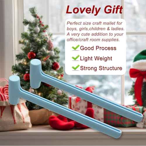 Small Hammer for Toy Building Sets, Lightweight Mallet for Women and Children, Small Size Hammer for Crafts, Watch, Jewelry, Toys, DIY, Leather, Blue, 2PCS