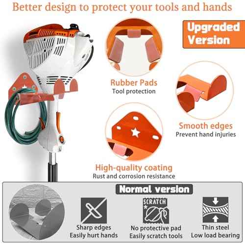 Garage Organizer Weedeater Hanger, Garage Storage Trimmer Rack Shed Organizer Garden Power Tool Hanger for Grass Trimmer, Hedge Trimmer, Garage Wall, Weed Eater, Garden Tools