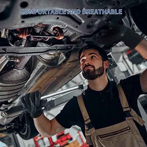 Latex Rubber Hand Coated Work Gloves - Safety Work Gloves - Excellent Grip for Construction Warehouse Garden 12 Pairs