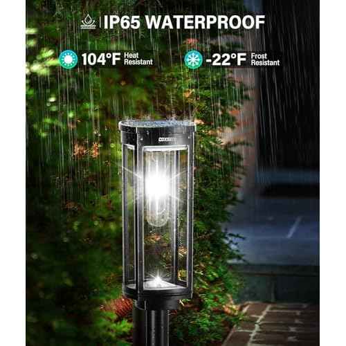 Solar Pathway Lights Outdoor 6 Pack, Bright Solar Path Lights Outside Waterproof, Solar Powered Landscape Light for Walkway Driveway Lawn Patio Sidewalk Garden Yard, Cool White