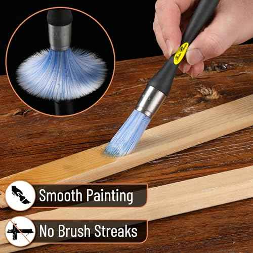 Bates- Trim Paint Brush, 0.75 Inch, 2 Pack, Ergonomic Non-Slip Handle, Synthetic Bristles, Trim Brushes for Painting, Yellow and Black