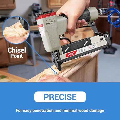 meite 23 Gauge Pin Nails, 3/8-Inch Micro Headless Piner Nails - Galvanized 23GA Pins Nails for Nail Gun, Ideal for Fine Woodworking and Trim Work (10,000 Counts)