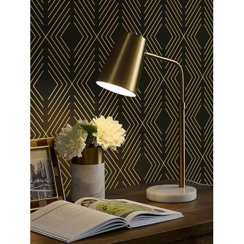 LiKiLiKi Peel and Stick Wallpaper Black and Gold Contact Paper Geometric Modern Wall Paper for Nursery Room Bedroom Bathroom Cabinets and Drawers Vinyl Roll Self-Adhesive Waterproof 17.3¡± x 78.7¡±