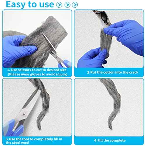 Steel Wool Roll, 30 FT Flexible Stainless Steel Wool Rolls Interstice Hole Filler, Barrier Wire Mesh Hole Fill Fabric, Control Gap Filter Keep Animals Away from Holes for House Garage
